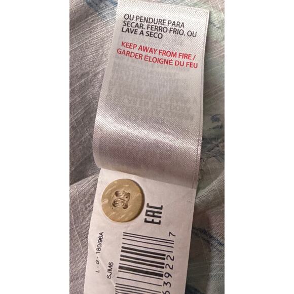 Quiksilver Waterman Size Large Regular Fit Aloha Shirt Gray Blue Floral EUC - Picture 10 of 10